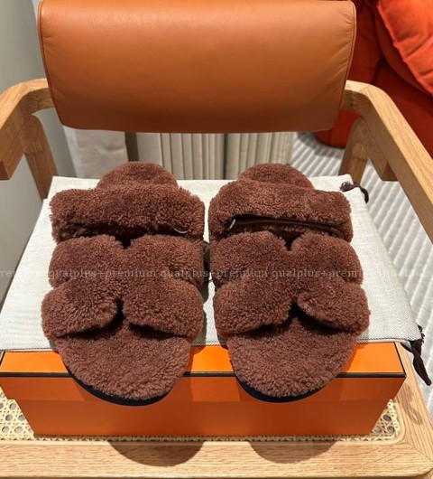 에르메스 시프레 시어링 샌들 슬리퍼 남성용