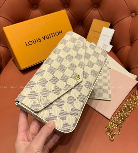 루이비통 N63106 다미에 아주르 포쉐트 펠리시 체인 숄더백