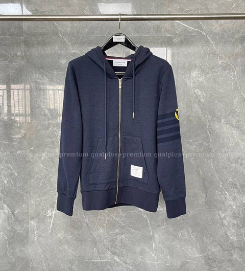 톰브라운 4-바 앵커 인따르시아 후드집업 자켓