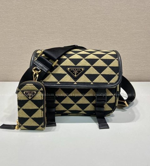 프라다 2VD034 심볼 자수 패브릭 숄더백 남녀공용