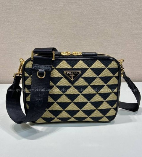 프라다 2VH069 브리크 자수 패브릭 숄더백 남녀공용