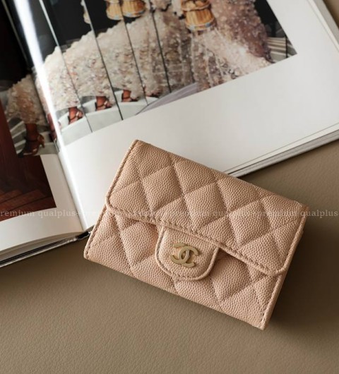 샤넬 클래식 똑딱이 플랩 카드지갑