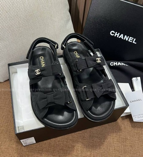 샤넬 CC 리본 샌들 여성용