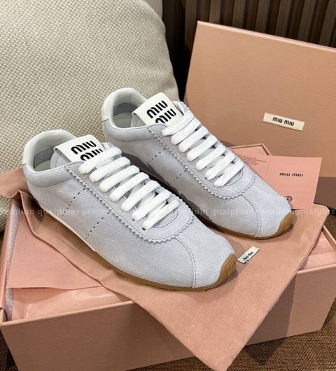 미우미우 블리치 나파 가죽 스니커즈 여성용