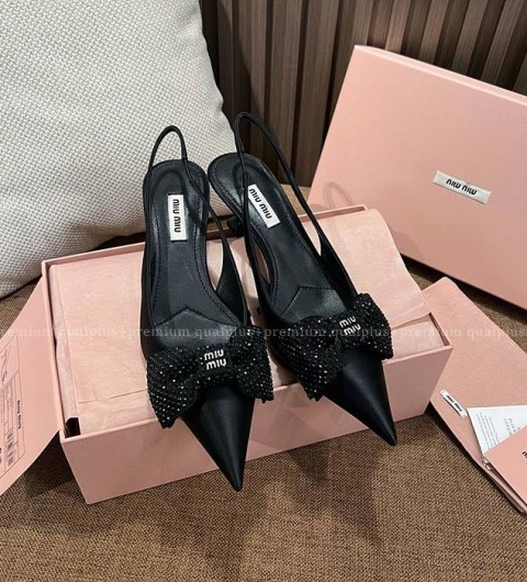 미우미우 리본 슬링백 펌프스 5.5cm 여성용
