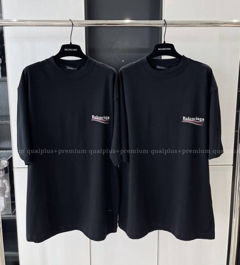 발렌시아가 웨이브 로고 반팔티셔츠