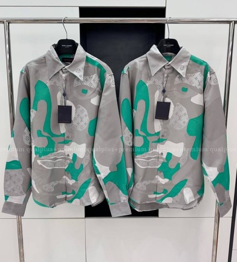 루이비통 프린티드 코튼 필 쿠페 오버 셔츠