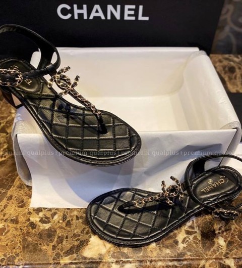 샤넬 CC 체인 쪼리 샌들 여성용