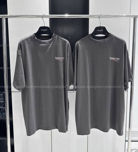 발렌시아가 웨이브 로고 반팔티셔츠