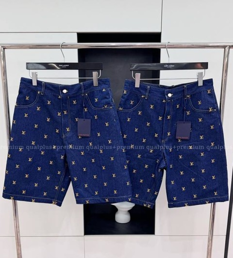루이비통 엠브로이더드 시그니처 데님 쇼츠 반바지