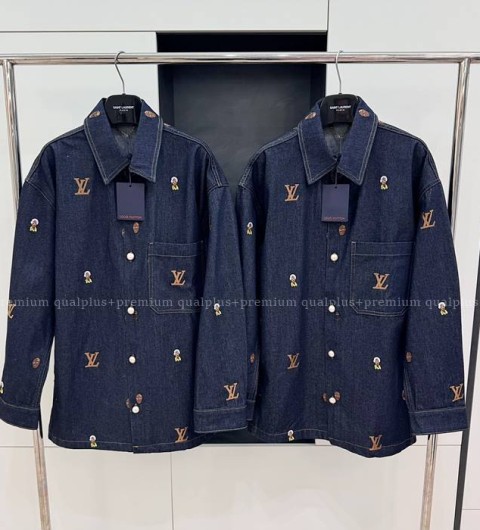 루이비통 엠브로이더드 시그니처 데님 셔츠