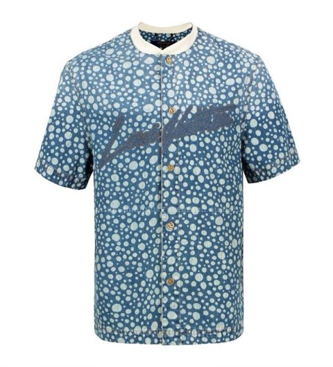 루이비통 LVxYK 도트 데님 반팔 셔츠