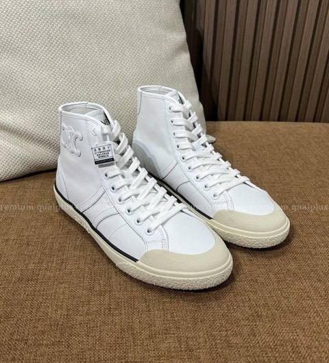 셀린느 트리오페 패치 AS-02 미드 로우 레이스업 앨런 스니커즈 여성용