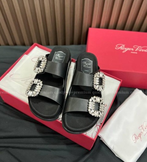 로저비비에 슬라이디 비브 스트라스 버클 뮬 샌들 여성용