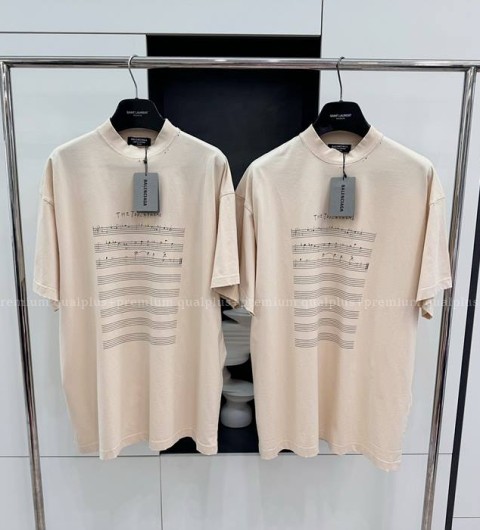 발렌시아가 음표 로고 반팔티셔츠