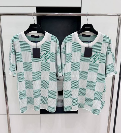 루이비통 다미에 니티드 쇼트 슬리브드 크루넥 니트 반팔