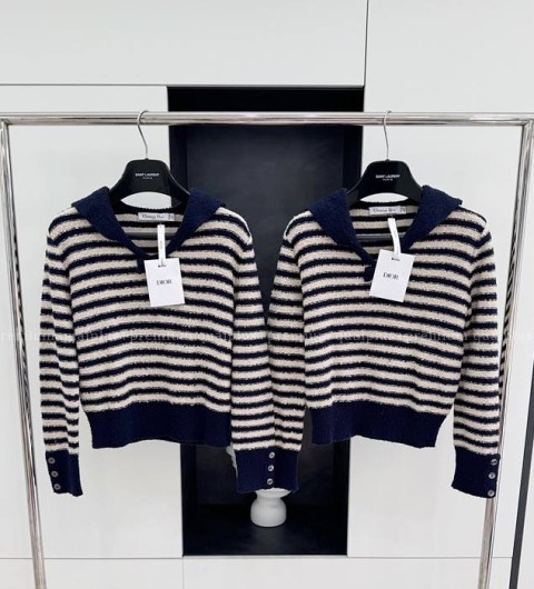 디올 세일러 칼라 보우 마리니에르 니트 여성용