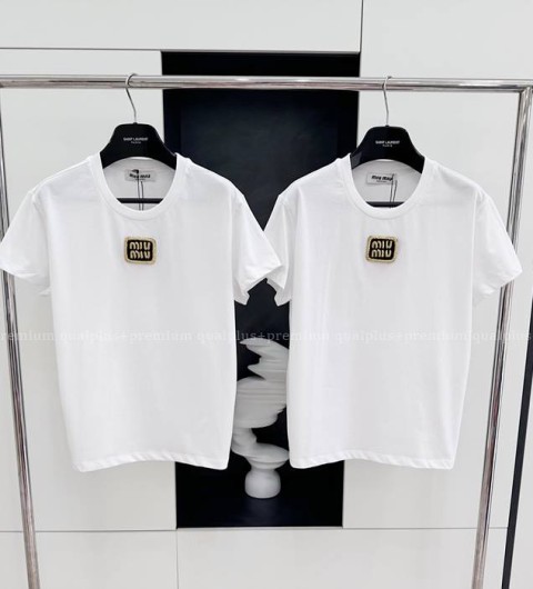 미우미우 로고 반팔티셔츠 여성용