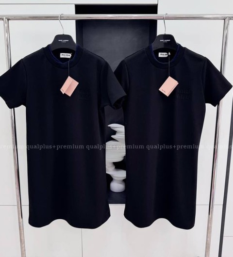 미우미우 로고 반팔 원피스 여성용