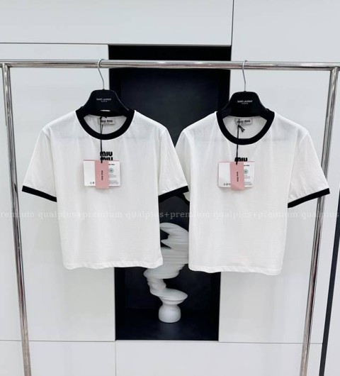 미우미우 로고 반팔티셔츠 여성용