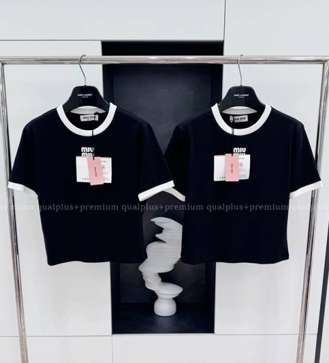 미우미우 로고 반팔티셔츠 여성용