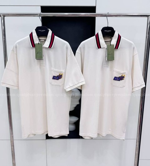 구찌 웹 카라 로고 폴로 반팔티셔츠