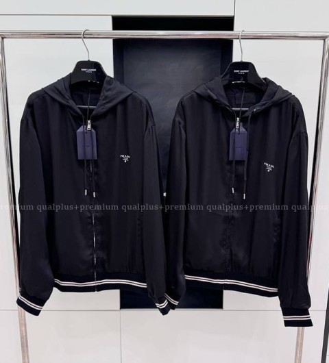 프라다 로고 후드집업 자켓
