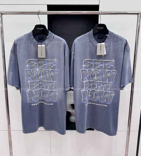 발렌시아가 SNBN 로고 반팔티셔츠
