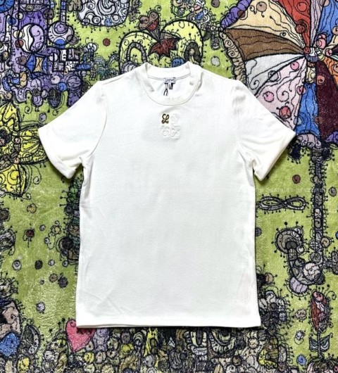 로에베 애너그램 자수 니트 반팔 여성용