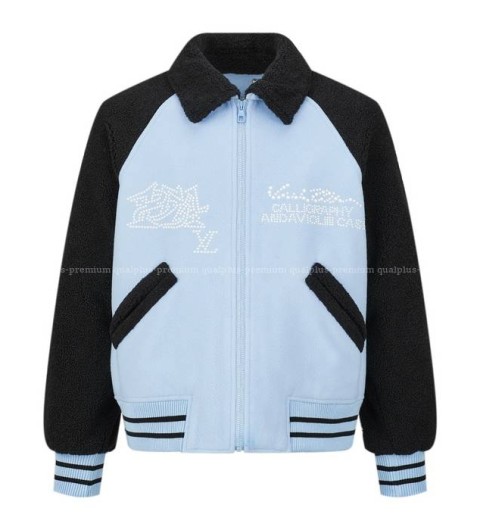 루이비통 시어링 울 바시티 블루종 자켓