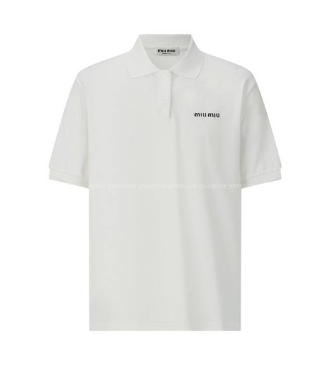 미우미우 로고 폴로 반팔티셔츠
