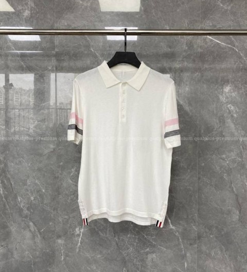 톰브라운 암스트라이프 폴로 반팔 니트