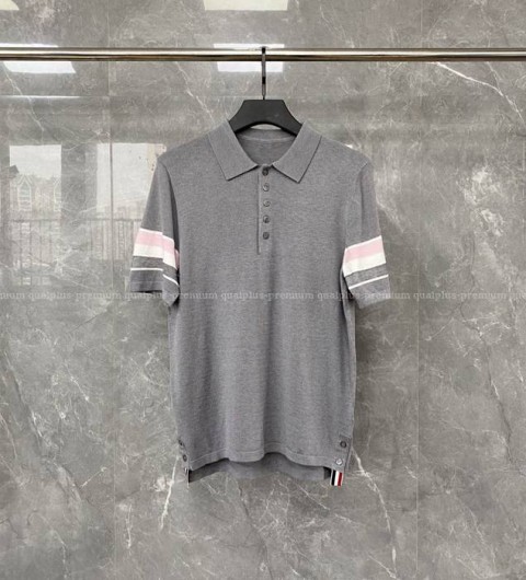 톰브라운 암스트라이프 폴로 반팔 니트