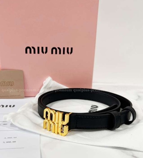 [국내배송] 미우미우 로고 버클 가죽 여성 벨트