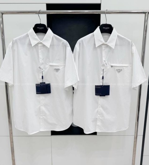 프라다 로고 반팔 셔츠