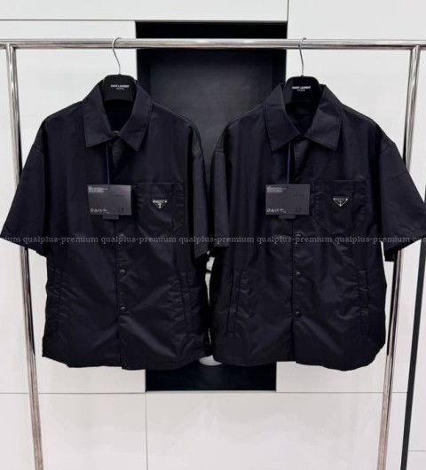 프라다 나일론 로고 반팔 셔츠