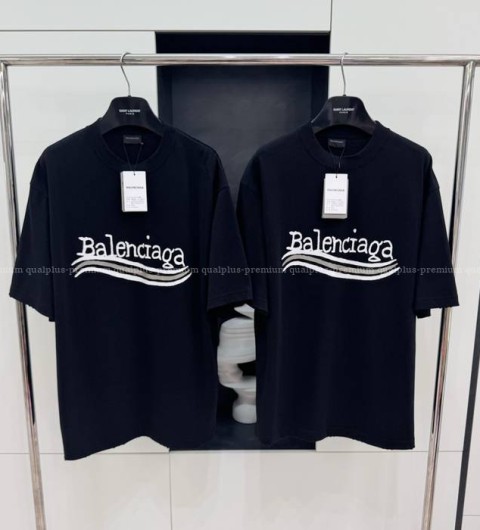 발렌시아가 웨이브 로고 반팔티셔츠