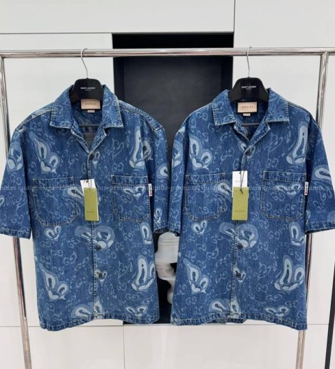 구찌 GG 데님 반팔 셔츠