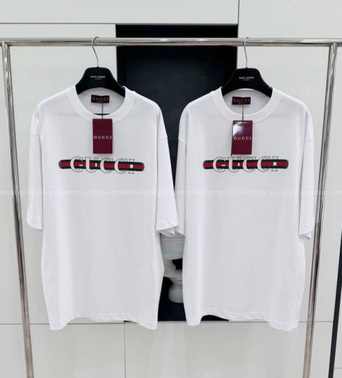 구찌 프린트 저지 반팔티셔츠