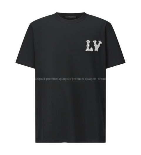 루이비통 코튼 피케 엠브로이더드 LV 패치 반팔티셔츠