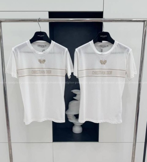 디올 자수 로고 반팔티셔츠 여성용
