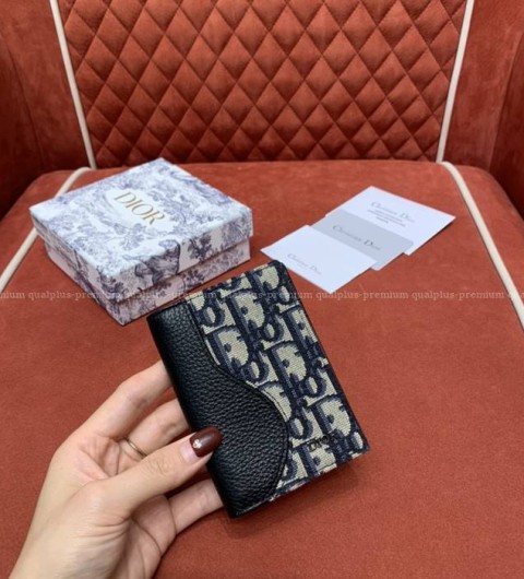 디올 새들 버티컬 2단 카드지갑 남성용