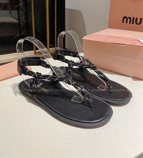 [국내배송] 미*미우 Riviere 코드 가죽 샌들