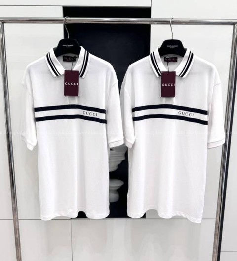 구찌 프린트 코튼 폴로 반팔티셔츠