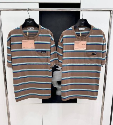 미우미우 스트라이프 반팔티셔츠