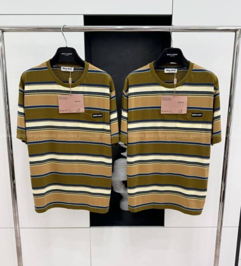 미우미우 스트라이프 반팔티셔츠