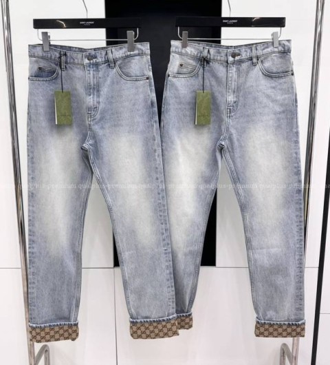 구찌 커프스 데님 팬츠