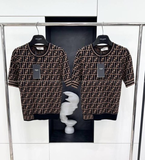 펜디 FF 니트 반팔 여성용