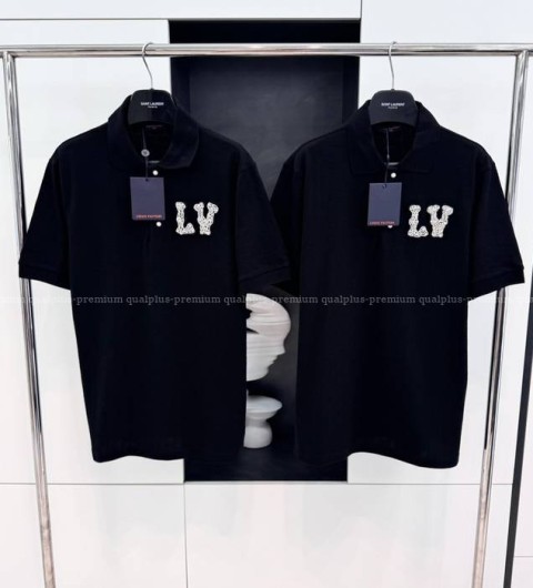 루이비통 코튼 피케 폴로 위드 엠브로이더드 LV 패치 반팔티셔츠