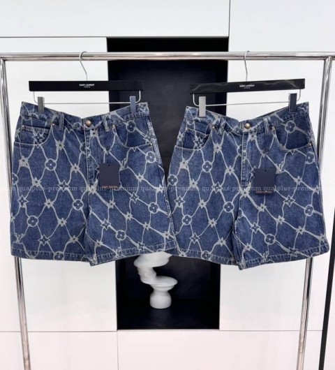 루이비통 모노그램 프린티드 데님 쇼츠 반바지